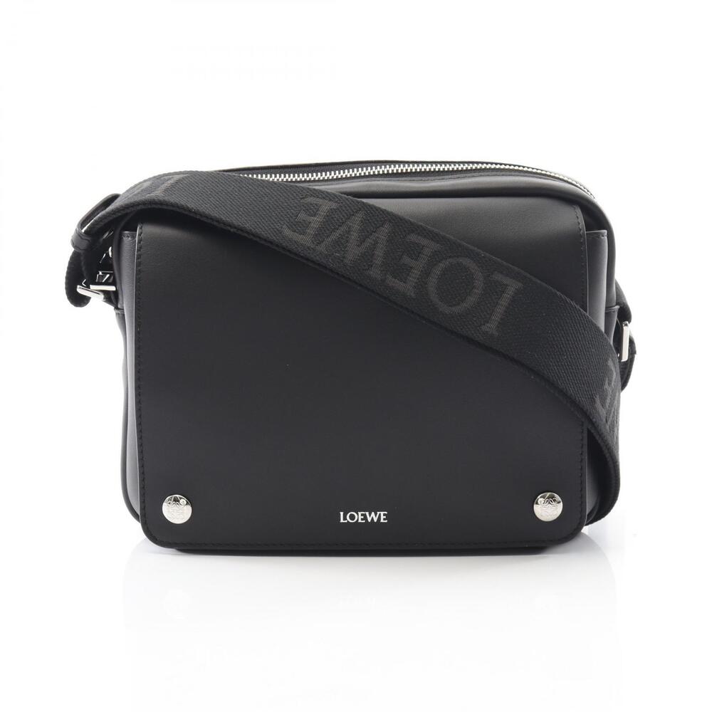 Loewe Pele Messenger Bag Shoulder Leather Black
